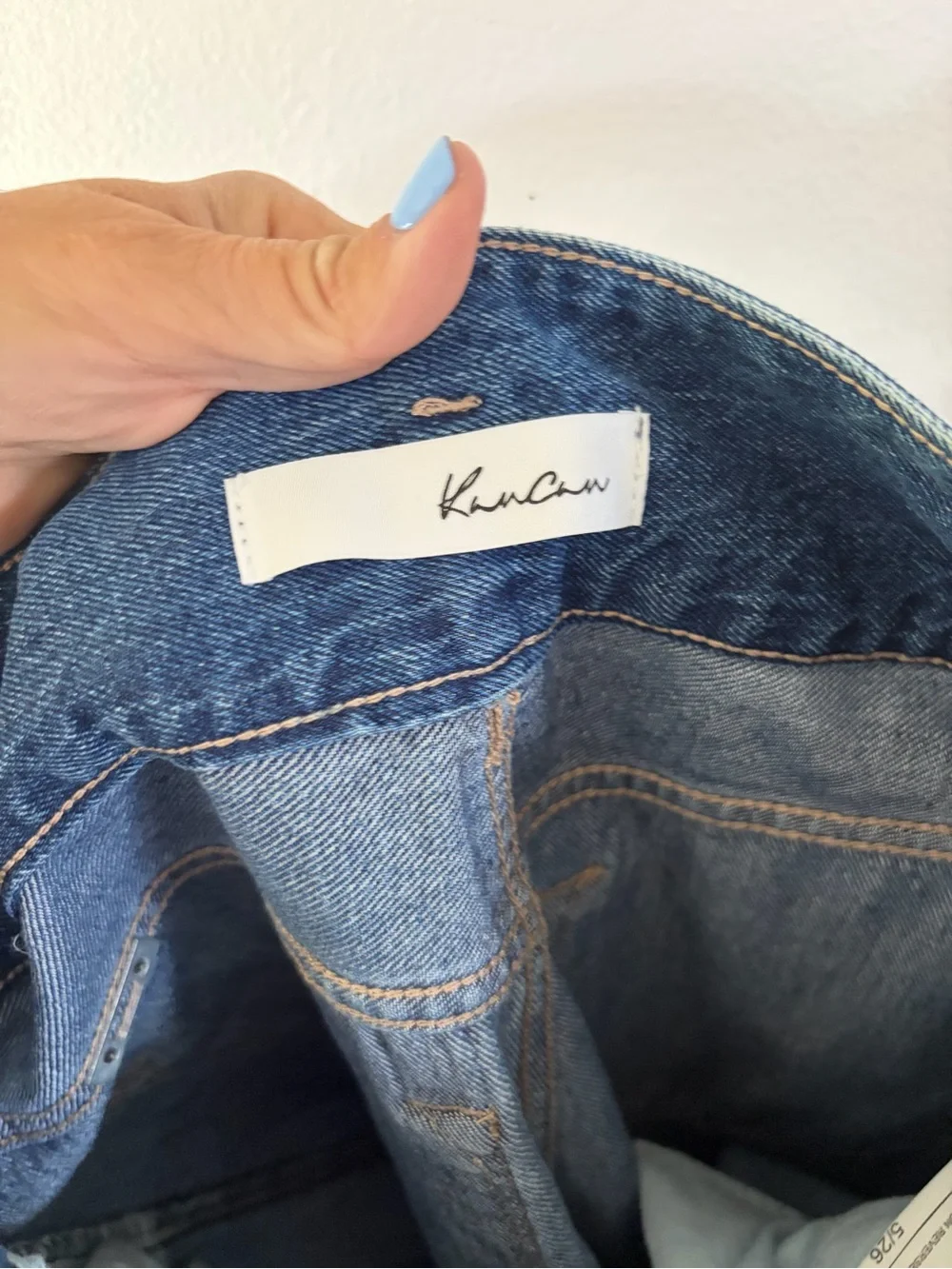 KanCan Medium Wash High Waisted Wide Leg Jeans With Denim Belt Size 26 - Picture 4 of 10
